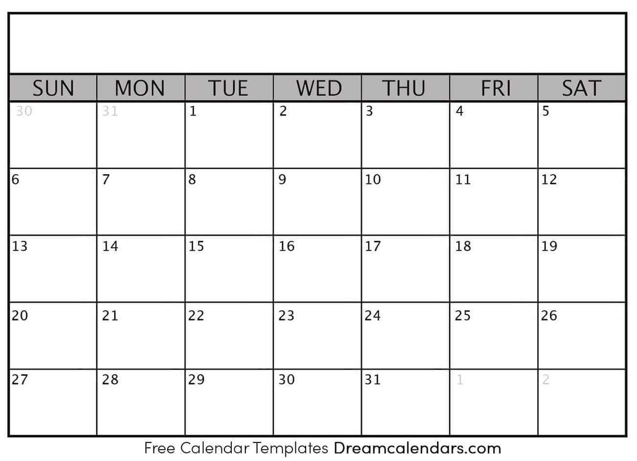 Ko Fi – Blank Printable Calendar Templates – Ko Fi Inside Full Page Blank Calendar Template