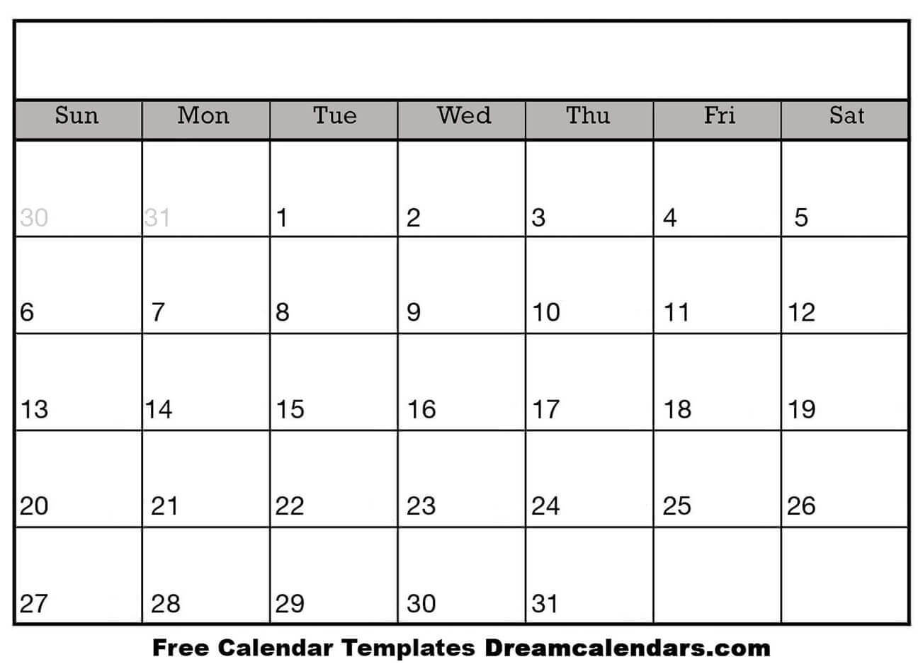 Ko Fi - Blank Printable Calendar Templates - Ko Fi With Blank Calender Template
