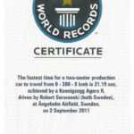 Koenigsegg Agera R Guiness World Record Certificate 30.11 For Guinness World Record Certificate Template