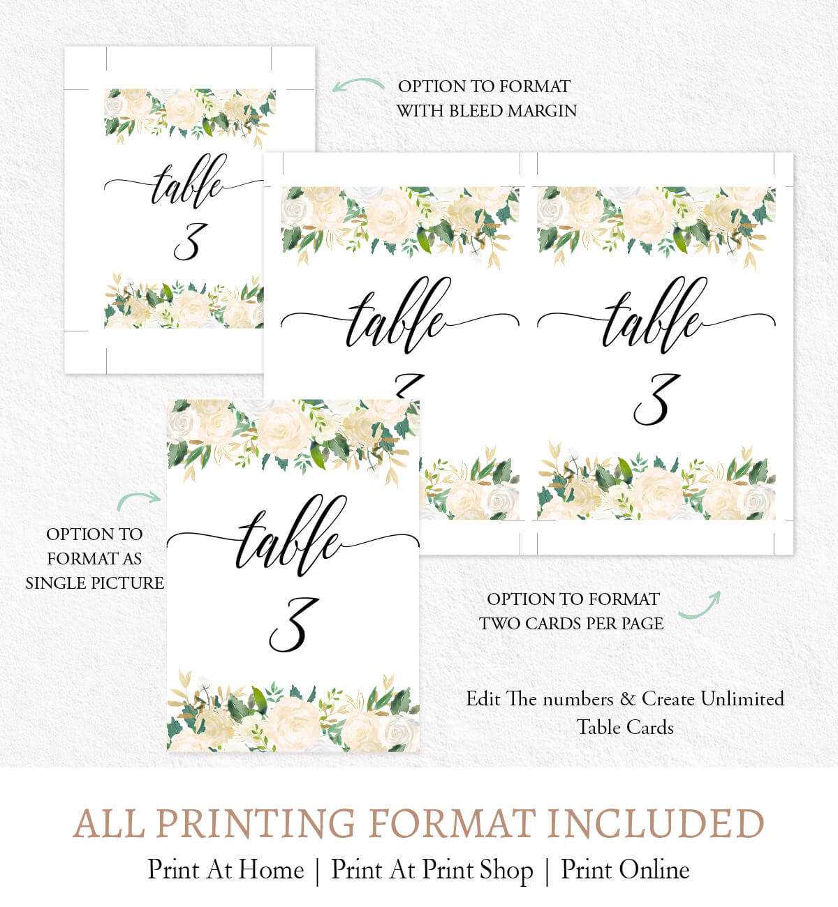 Kraft Table Numbers Template, F6 In Table Number Cards Template