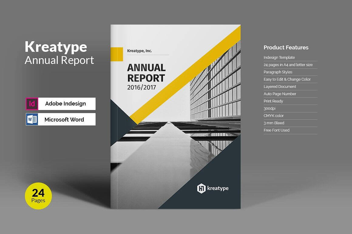 Kreatype Annual Reportkreatype Studio On @creativemarket With Regard To Annual Report Template Word Free Download