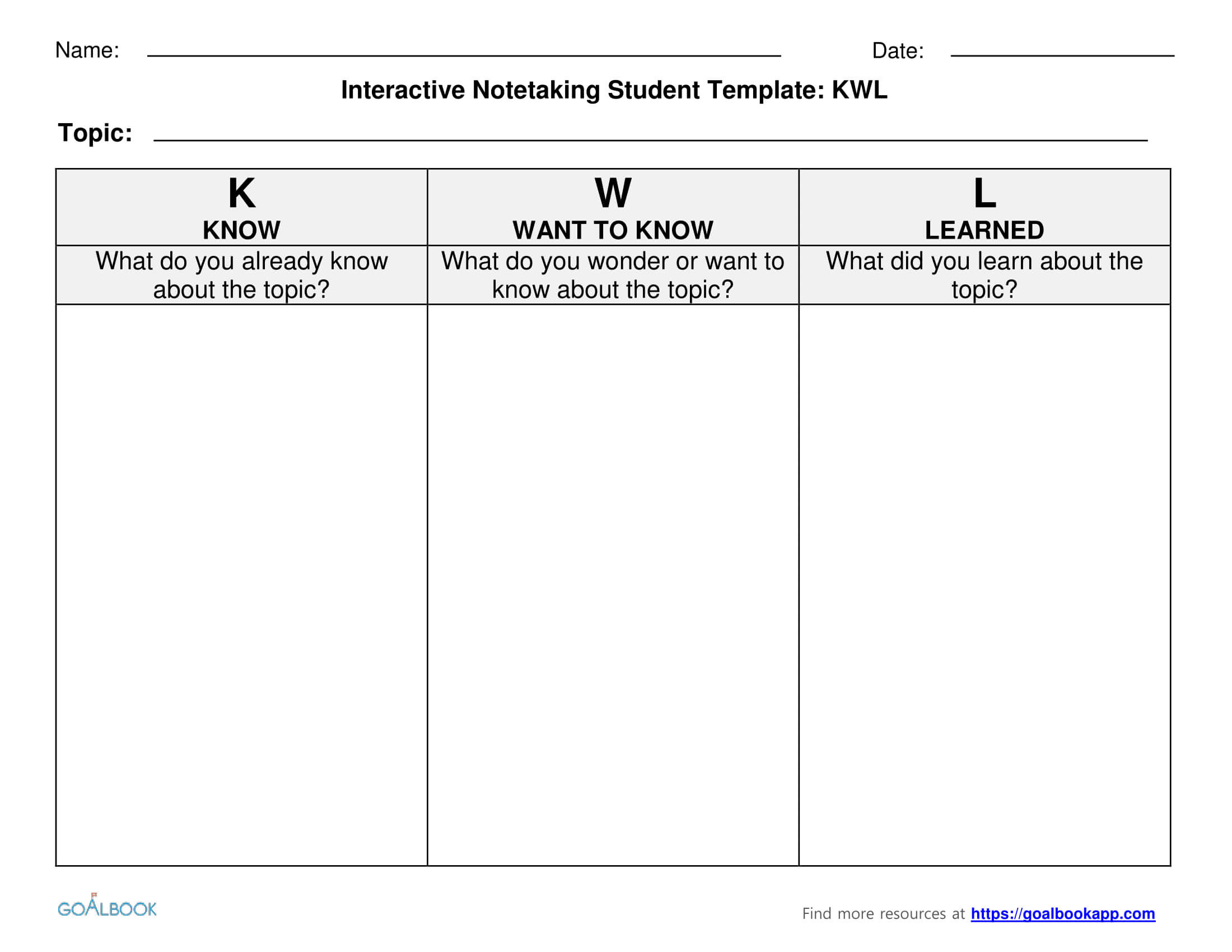 Kwl Charts For Interactive Notetaking | Instructional Design Inside Kwl Chart Template Word Document