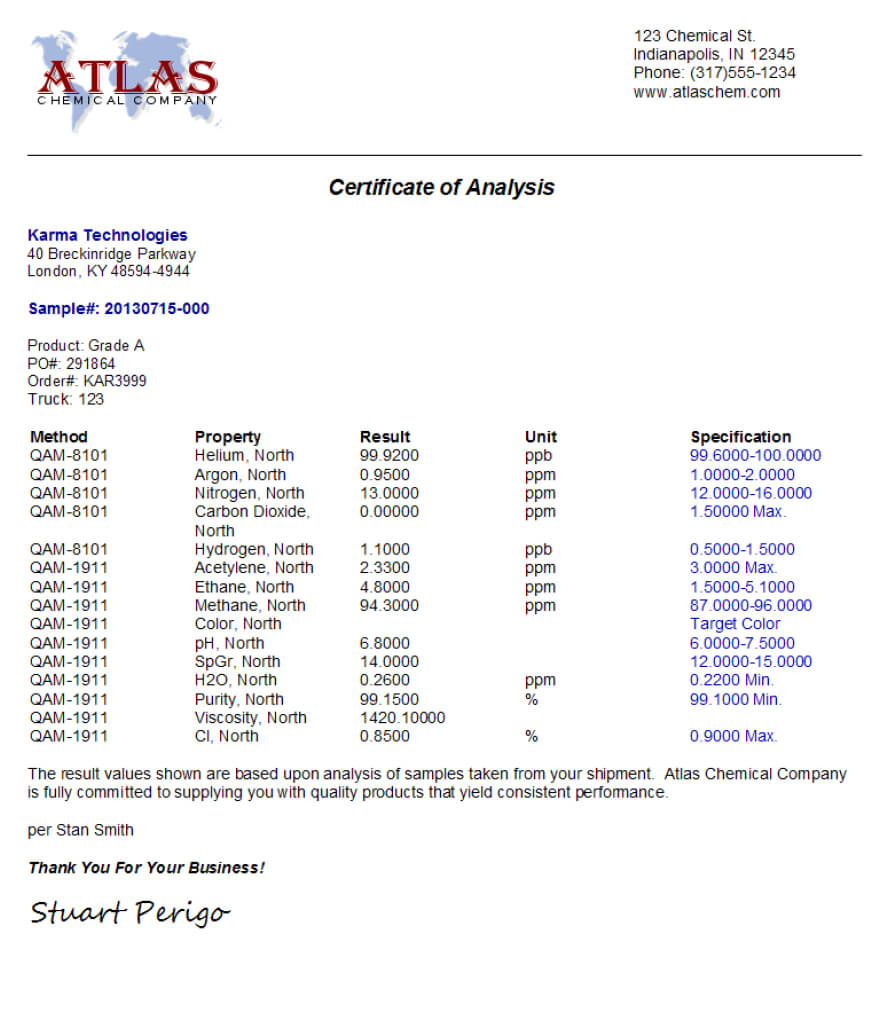 Labsoft Lims Certificates Of Analysis (Coa) Management Throughout Certificate Of Analysis Template