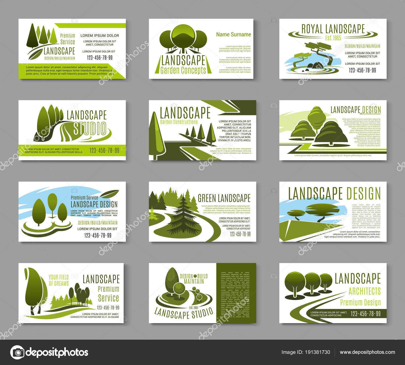 Landscape Design Business Cards | Landscape Design Studio For Landscaping Business Card Template