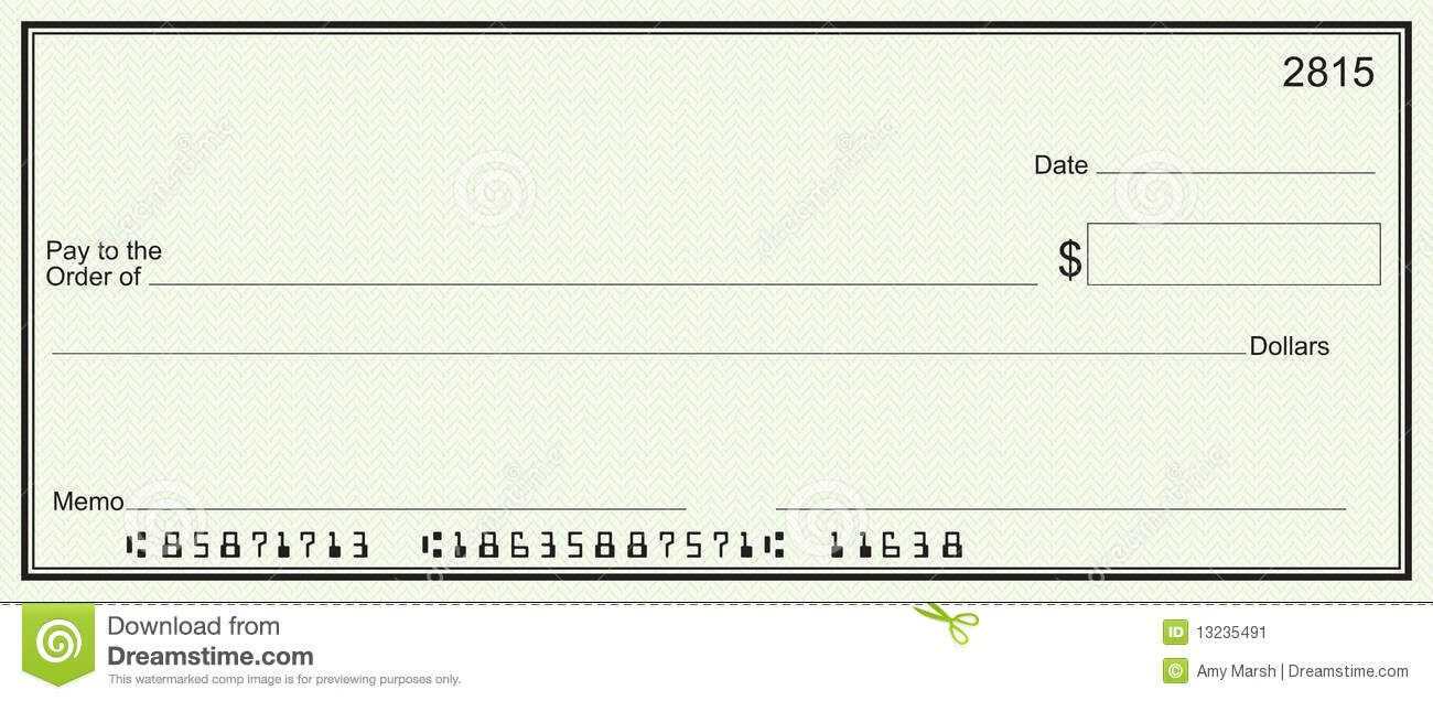 Large Blank Check - Green Security Background Stock Image with regard to Blank Cheque Template Download Free