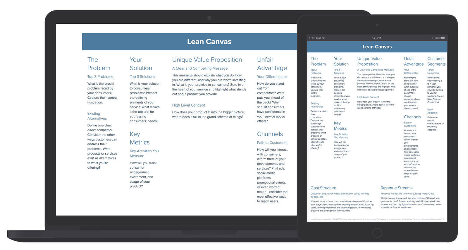 Lean Canvas Template And Examples | Xtensio Inside Lean Canvas Word Template