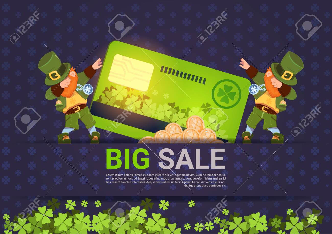 Leprechuns Hold Credit Card Sale For St. Patricks Day Holiday.. For Credit Card Templates For Sale