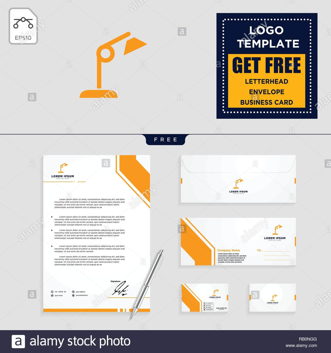 Light Interior Logo Template, Vector Illustration And Inside Business Card Letterhead Envelope Template