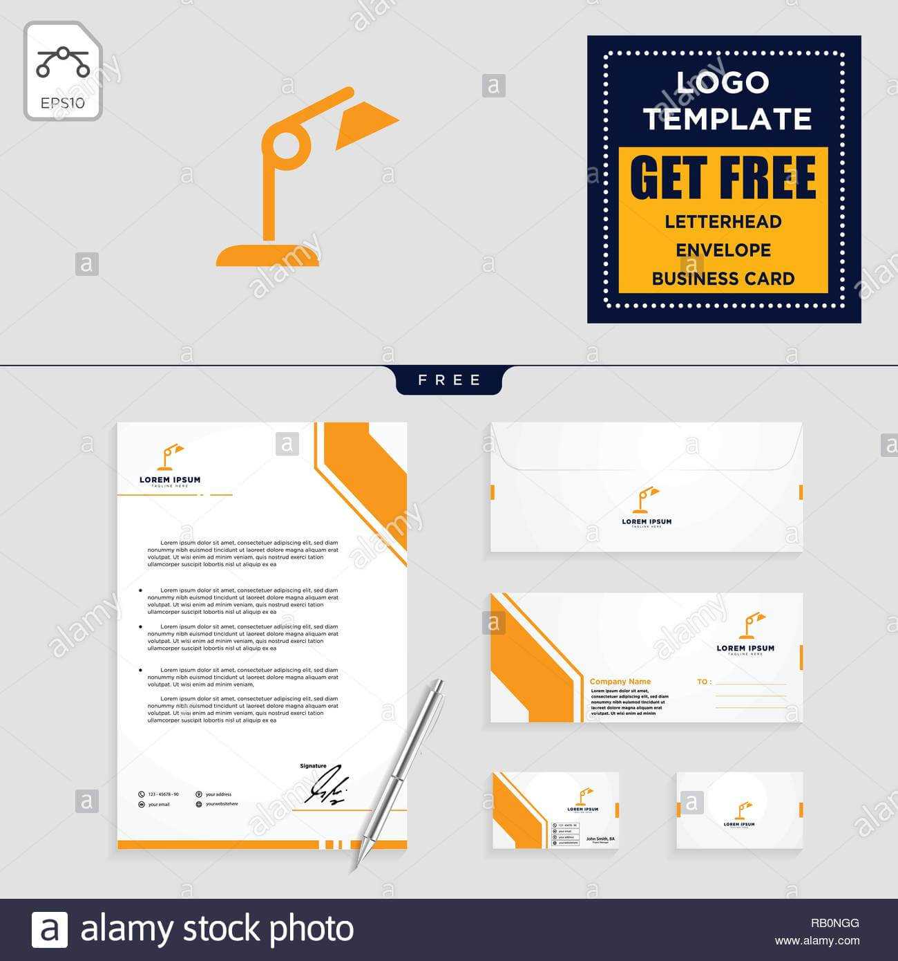 Light Interior Logo Template, Vector Illustration And Inside Business Card Letterhead Envelope Template