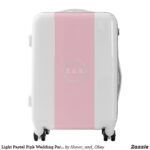 Light Pastel Pink Wedding Party Set Luggage | Zazzle For Blank Suitcase Template
