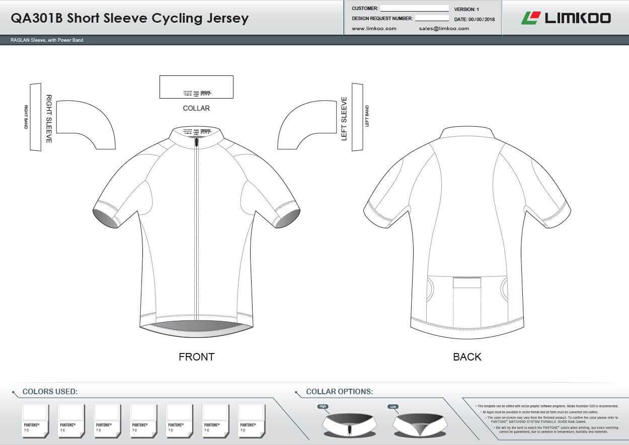 Limkoo Throughout Blank Cycling Jersey Template