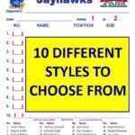 Lineup Cards (30 – 100) With Regard To Dugout Lineup Card Template