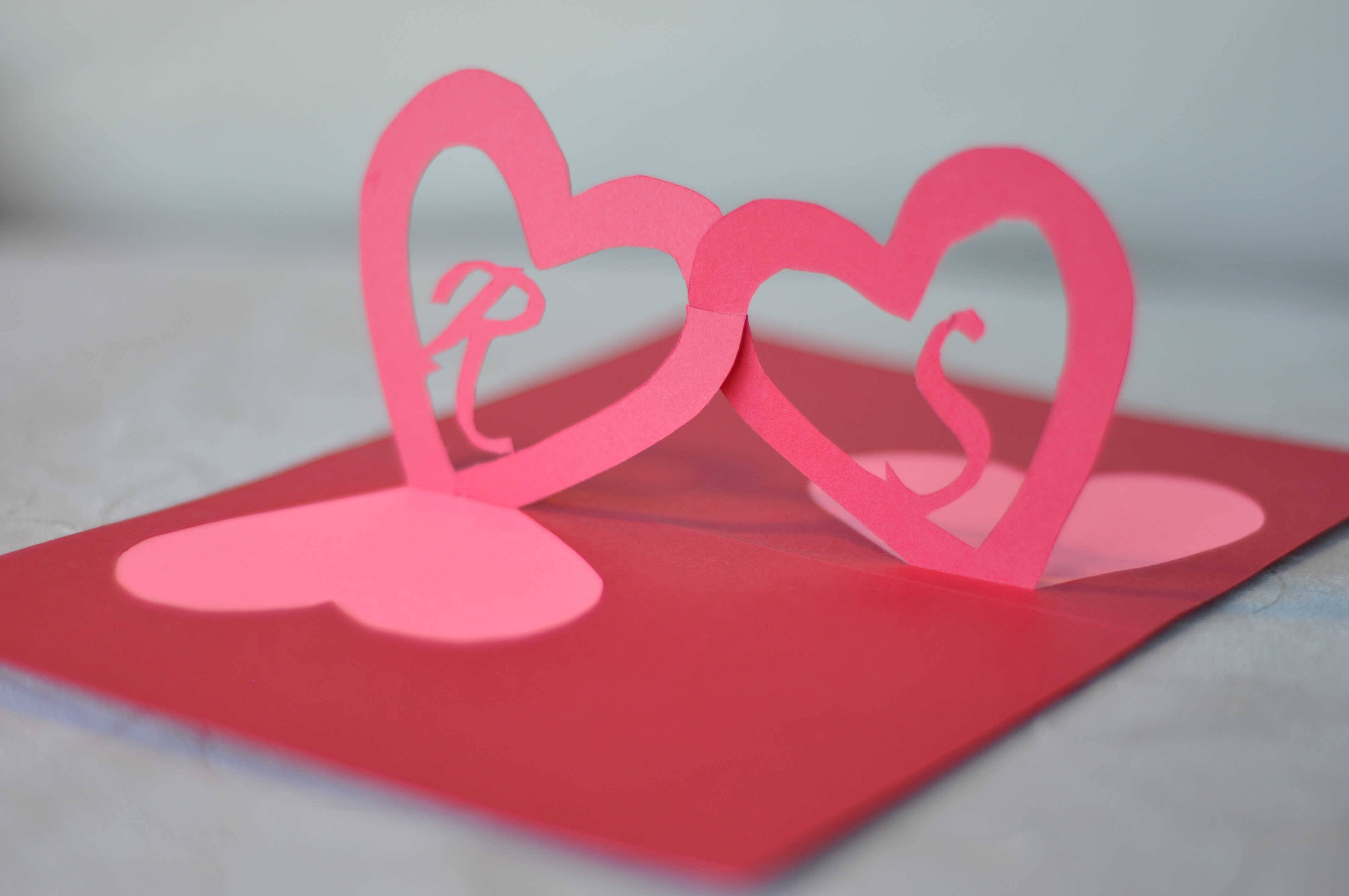 Linked Hearts Pop Up Card Template Inside 3D Heart Pop Up Card Template Pdf