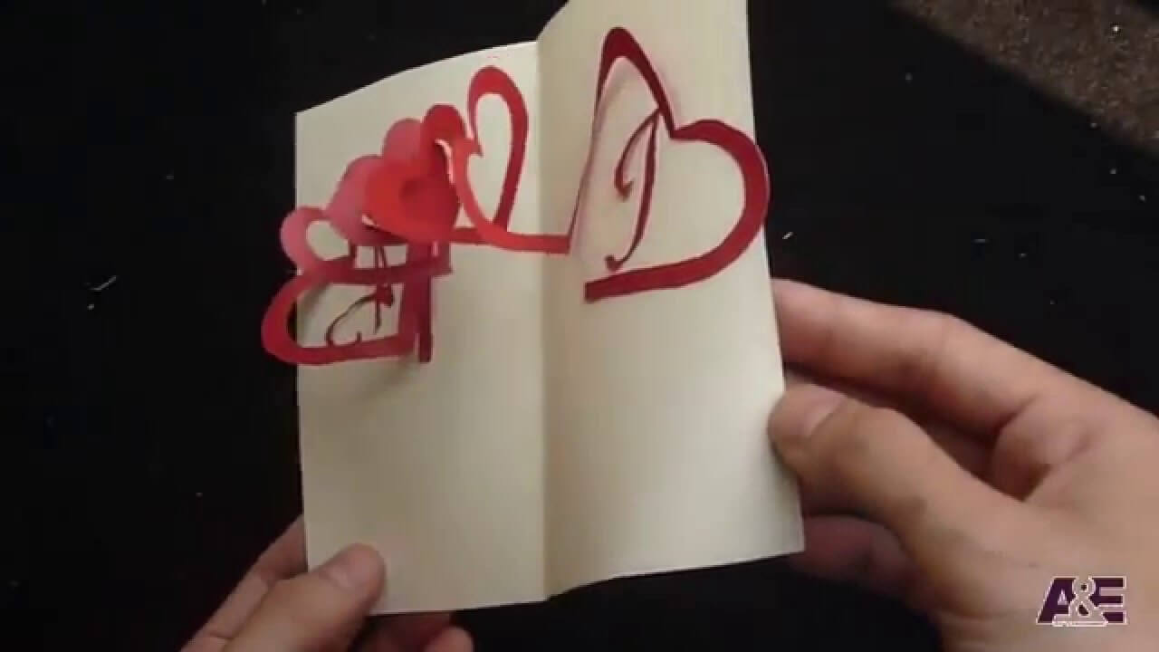 Linked Spiral Hearts – Valentine's Day Pop Up Card Tutorial | Free Pattern With Heart Pop Up Card Template Free