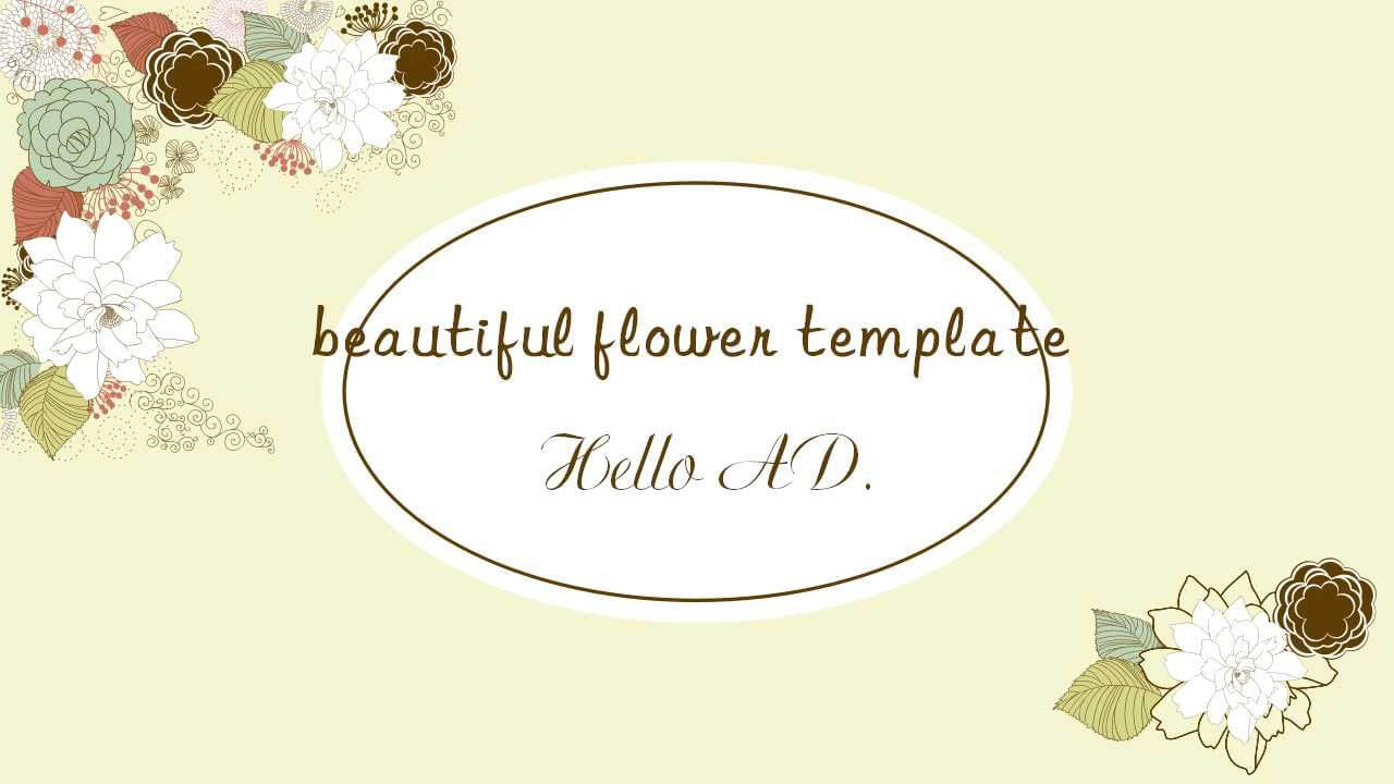 Literary Beautiful Flower Ppt Template Free Powerpoint Inside Pretty Powerpoint Templates