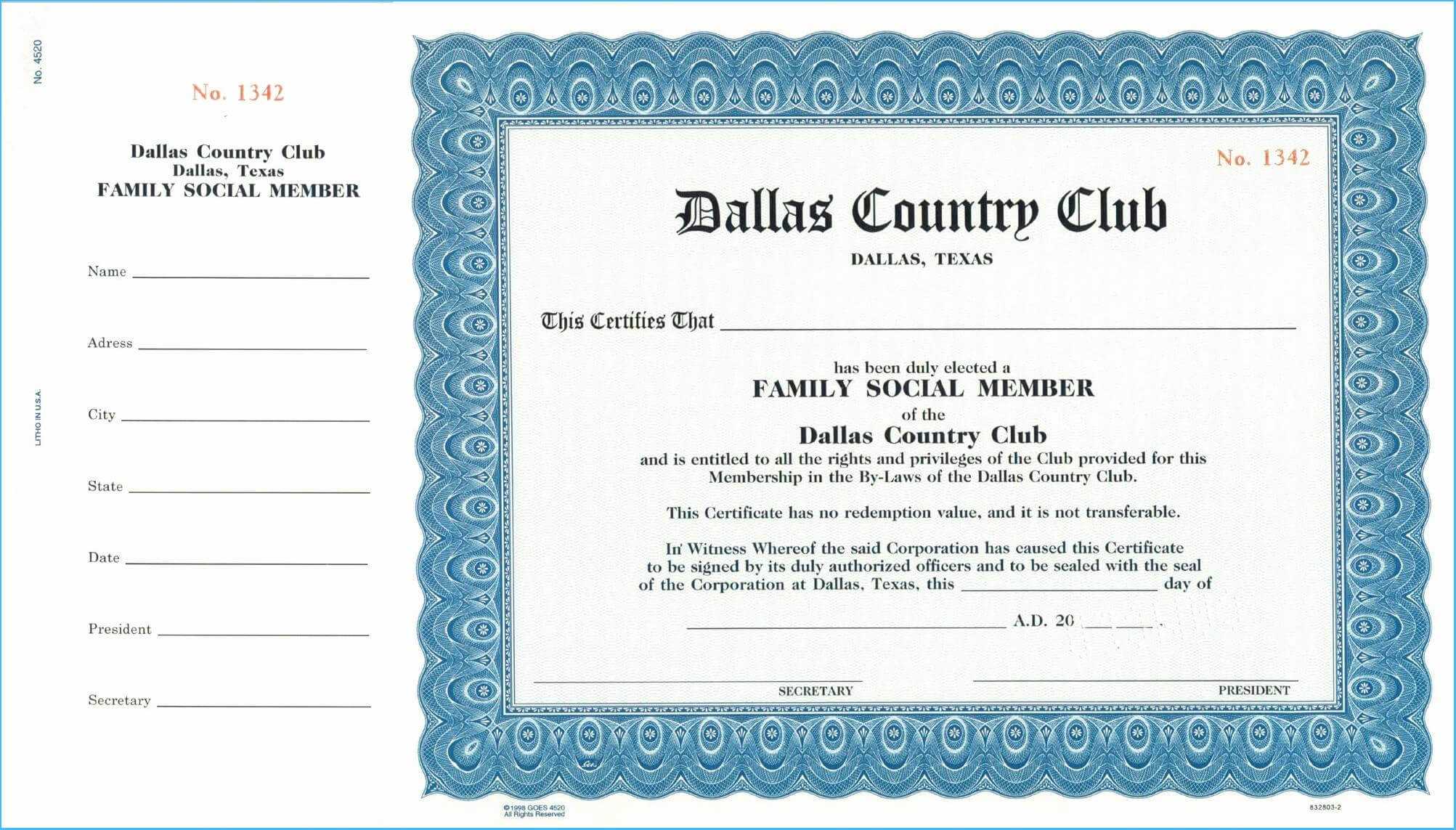 Llc Membership Certificate Template #7061 For Llc Membership Certificate Template