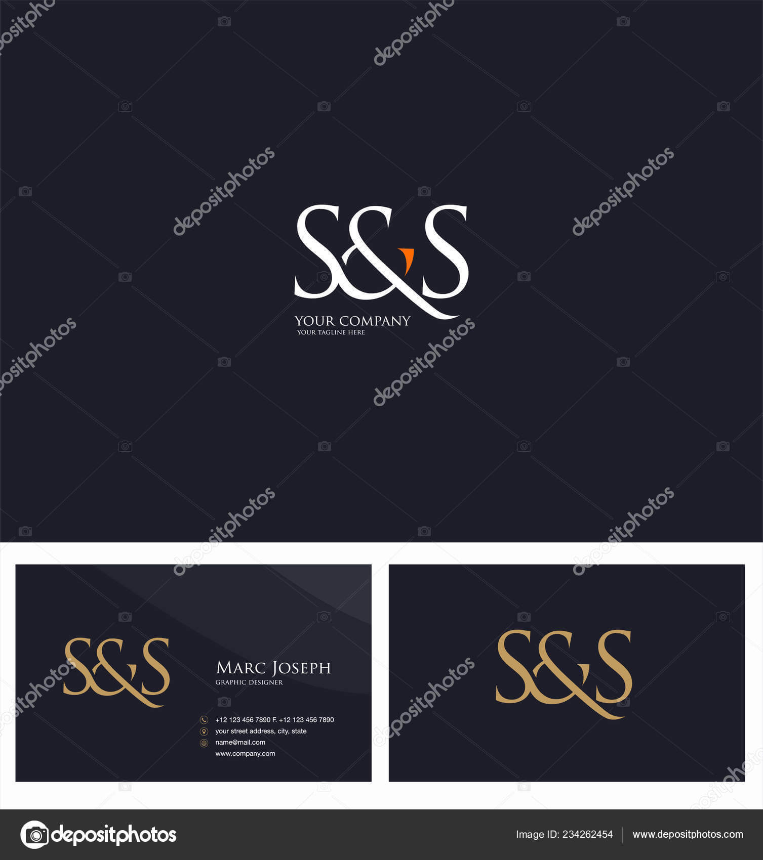 Logo Joint Business Card Template Vector — Stock Vector Within Ss Card Template