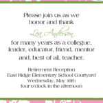 Love The Wording..retirement Reception Invitation. $10.00 Inside Retirement Card Template