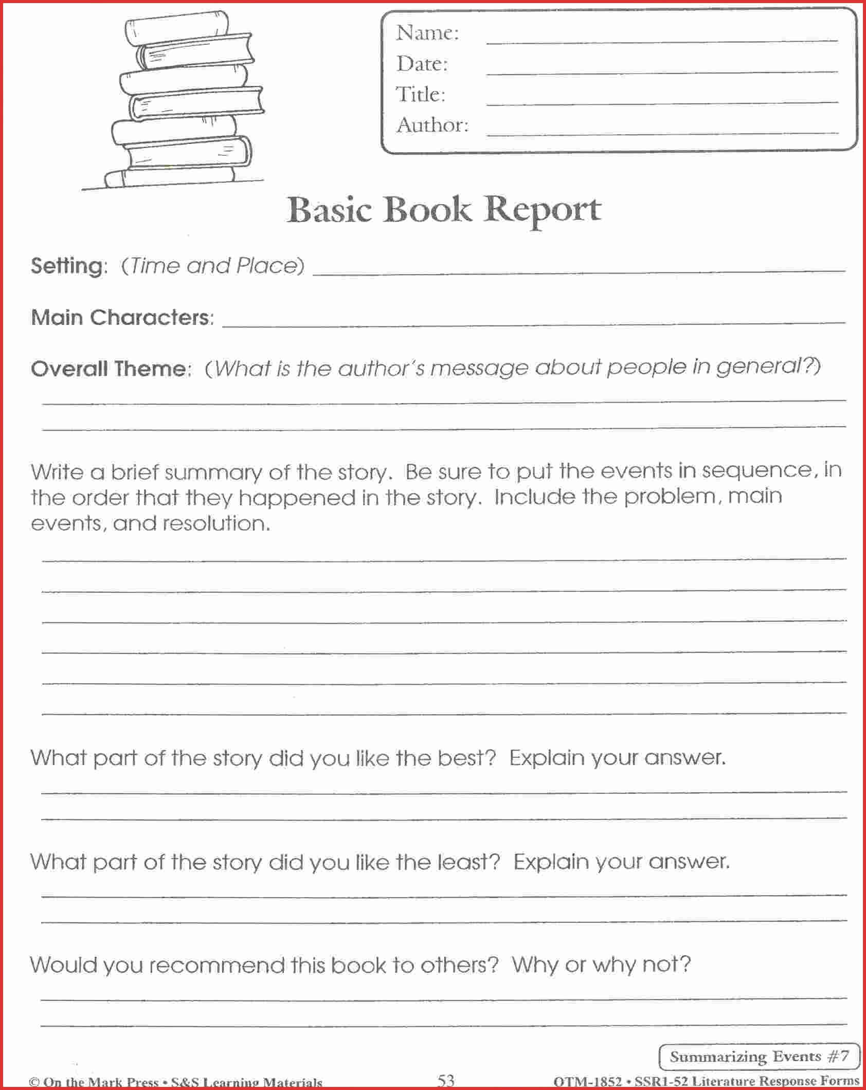 Lovely 4Th Grade Book Report Template | Job Latter Within Story Report Template