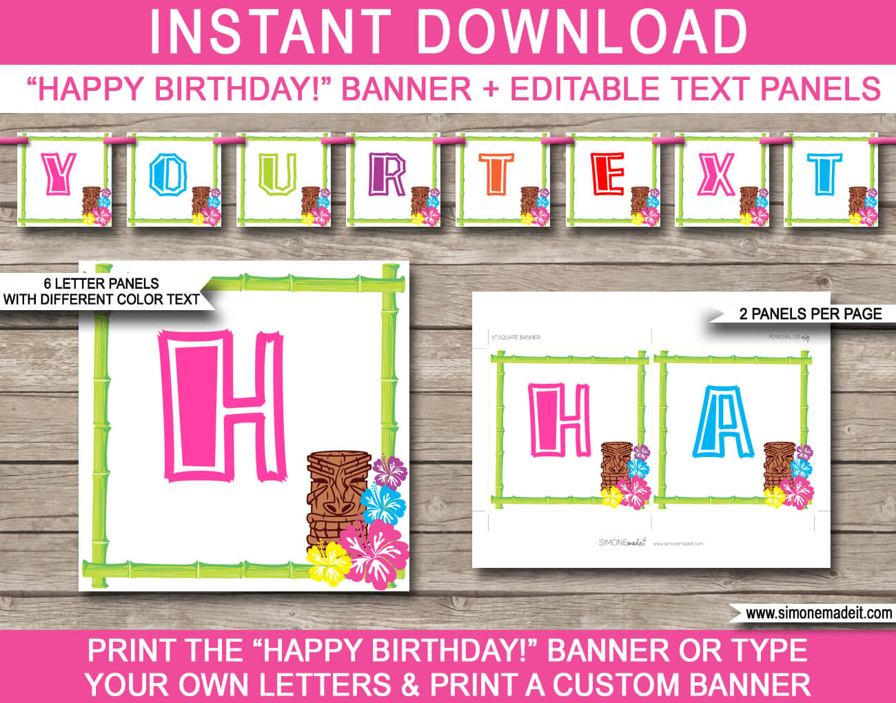 Luau Party Banner Template Throughout Diy Party Banner Template