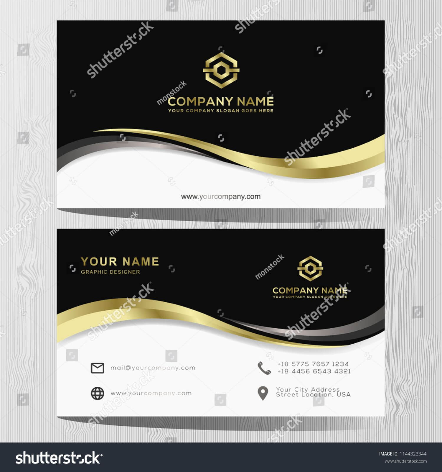 Luxury And Elegant Black Gold Business Cards Template On Inside Advertising Cards Templates