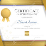 Luxury Certificate Template With Elegant Golden Border Frame,.. In Elegant Certificate Templates Free