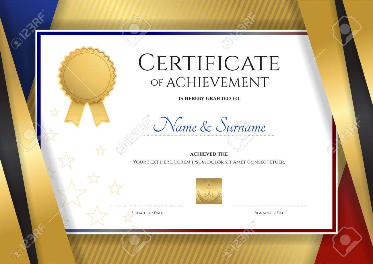 Luxury Certificate Template With Elegant Golden Border Frame,.. In Elegant Certificate Templates Free