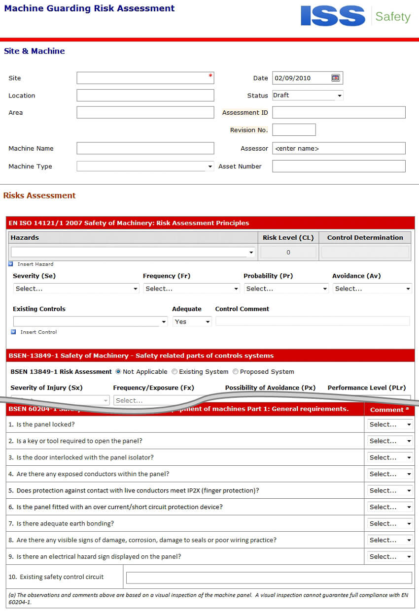 Machinery Risk Assessments – Iss Safety In Safety Analysis Report Template