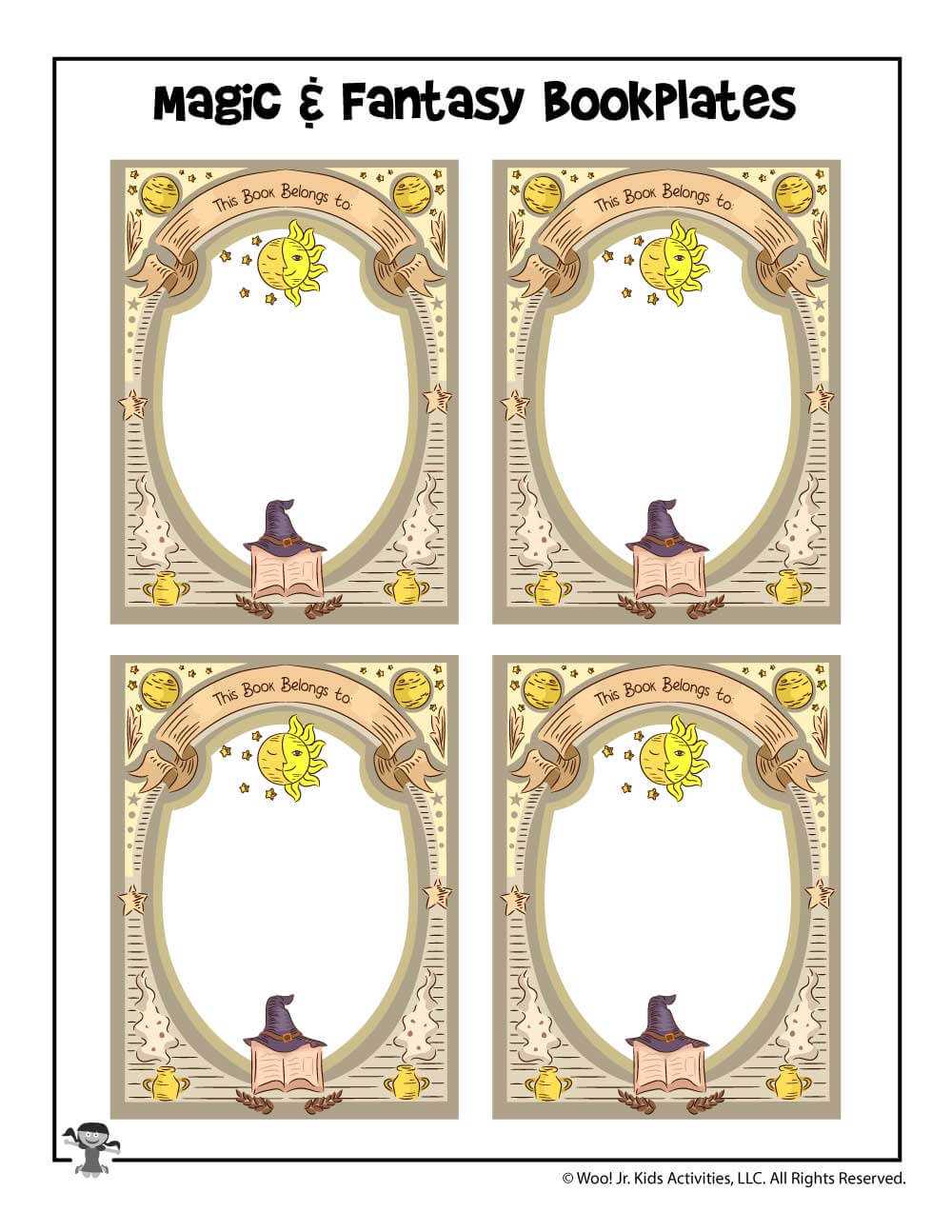 Magic And Fantasy Book Printable Bookplates | Woo! Jr. Kids Regarding Bookplate Templates For Word