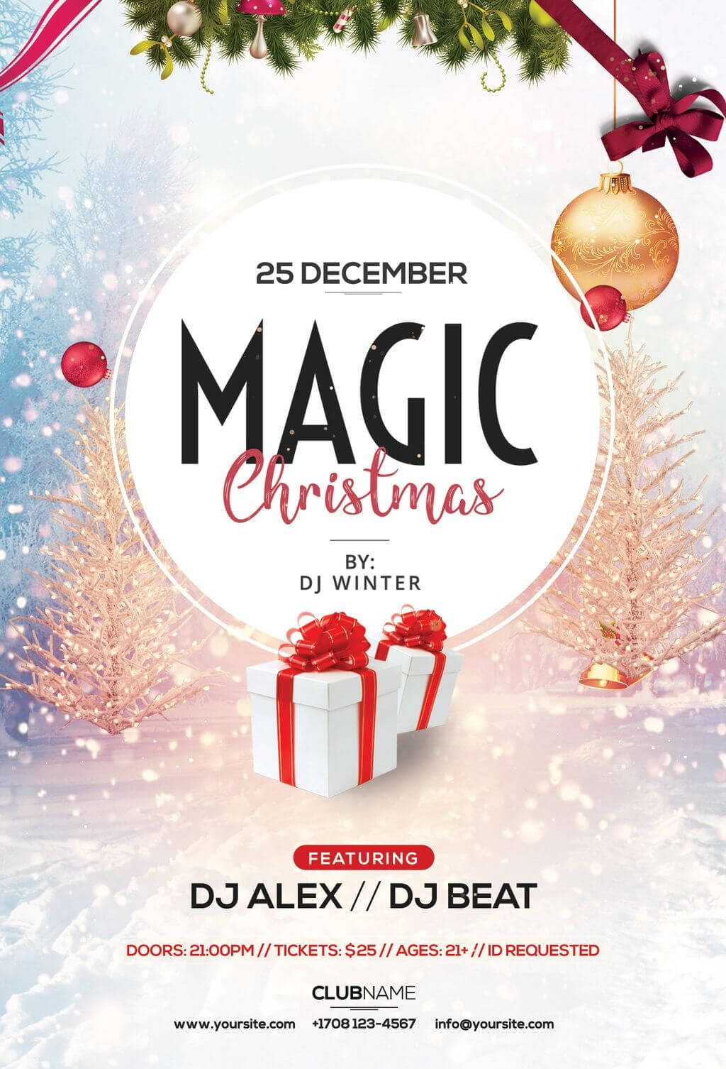 Magic Christmas – Free Psd Flyer Template | Free Psd Flyers Throughout Christmas Brochure Templates Free