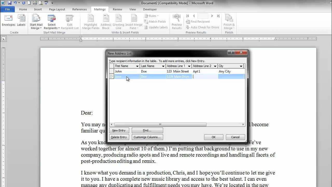 Mail Merge In Microsoft Word 2010 – For Beginners Intended For How To Create A Mail Merge Template In Word 2010