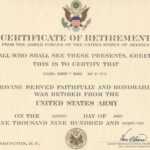 Major Robert F. Burns – Army Retirement Certificate For In Retirement Certificate Template