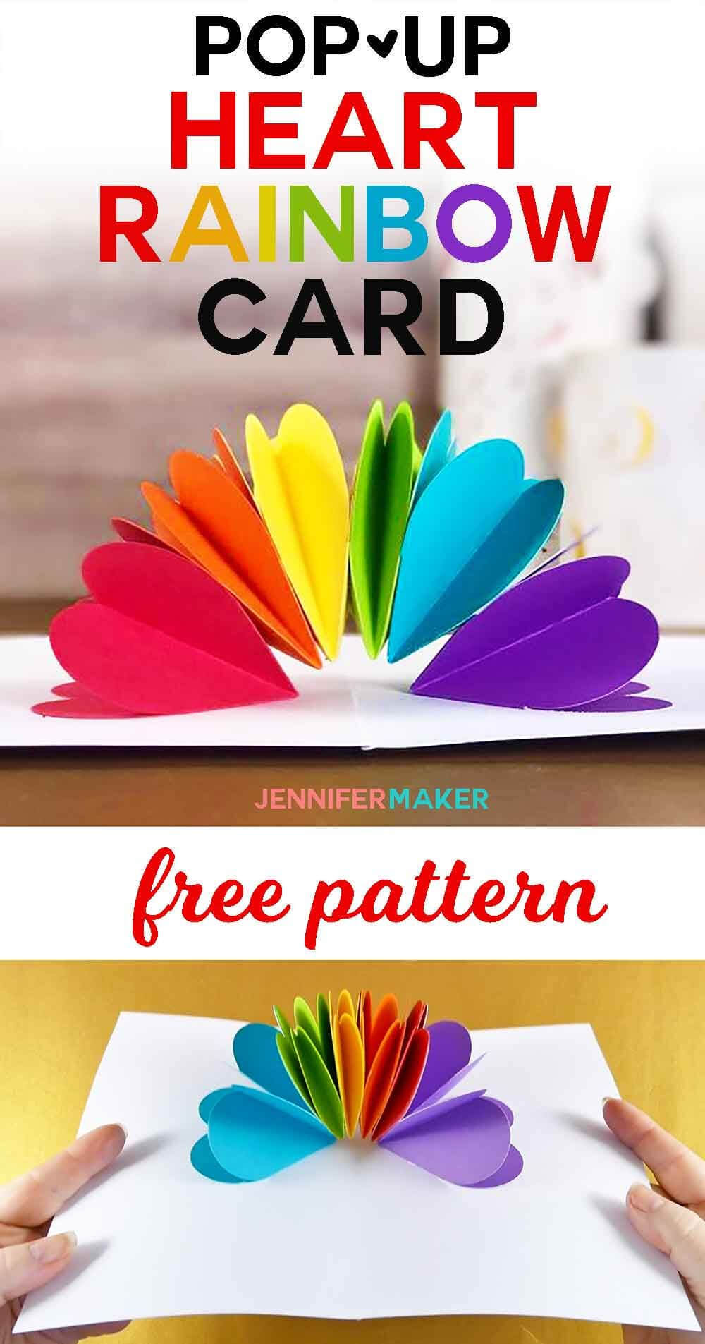 Make A Pop Up Heart Rainbow Card | Best Of Jennifer Maker Pertaining To Heart Pop Up Card Template Free