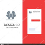 Man Face Dual Identity Shield Grey Logo Design Business Card Inside Shield Id Card Template