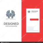 Man Face Dual Identity Shield Grey Logo Design Business Card Inside Shield Id Card Template