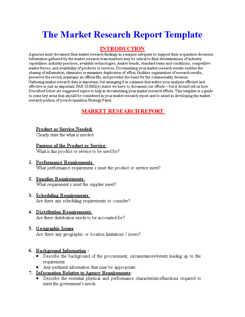 Market Research Report Format | Templates At Within Research Report Sample Template