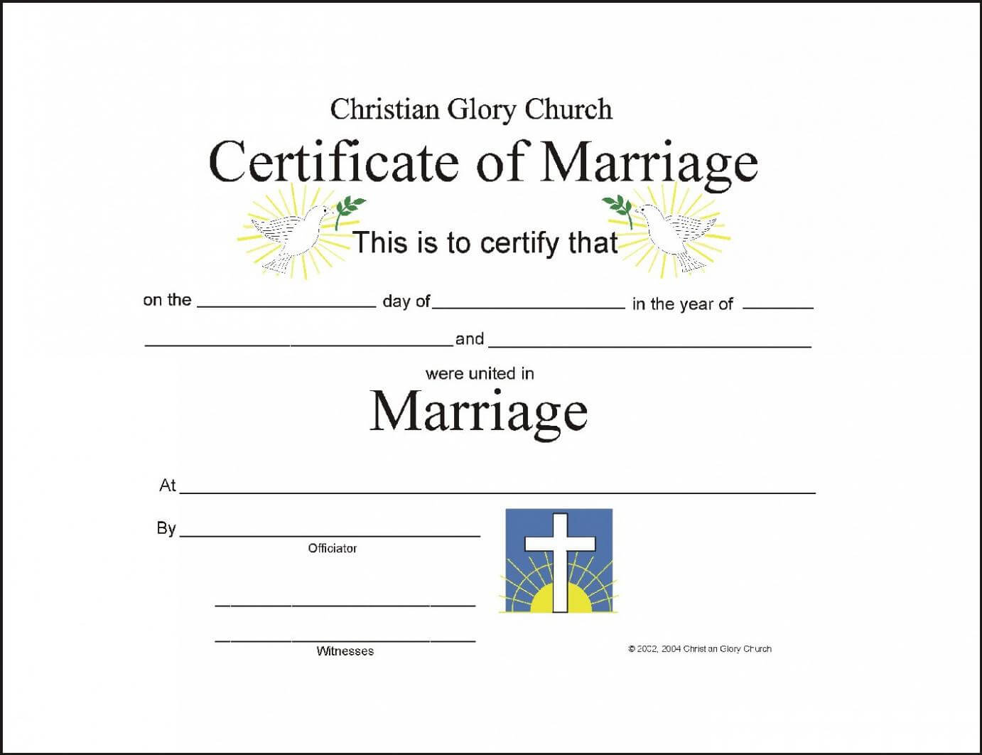 Marriage Certificate Template – Certificate Templates With Regard To Certificate Of Marriage Template