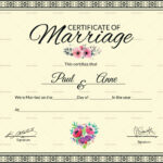 Marriage Certificate Template Within Certificate Of Marriage Template