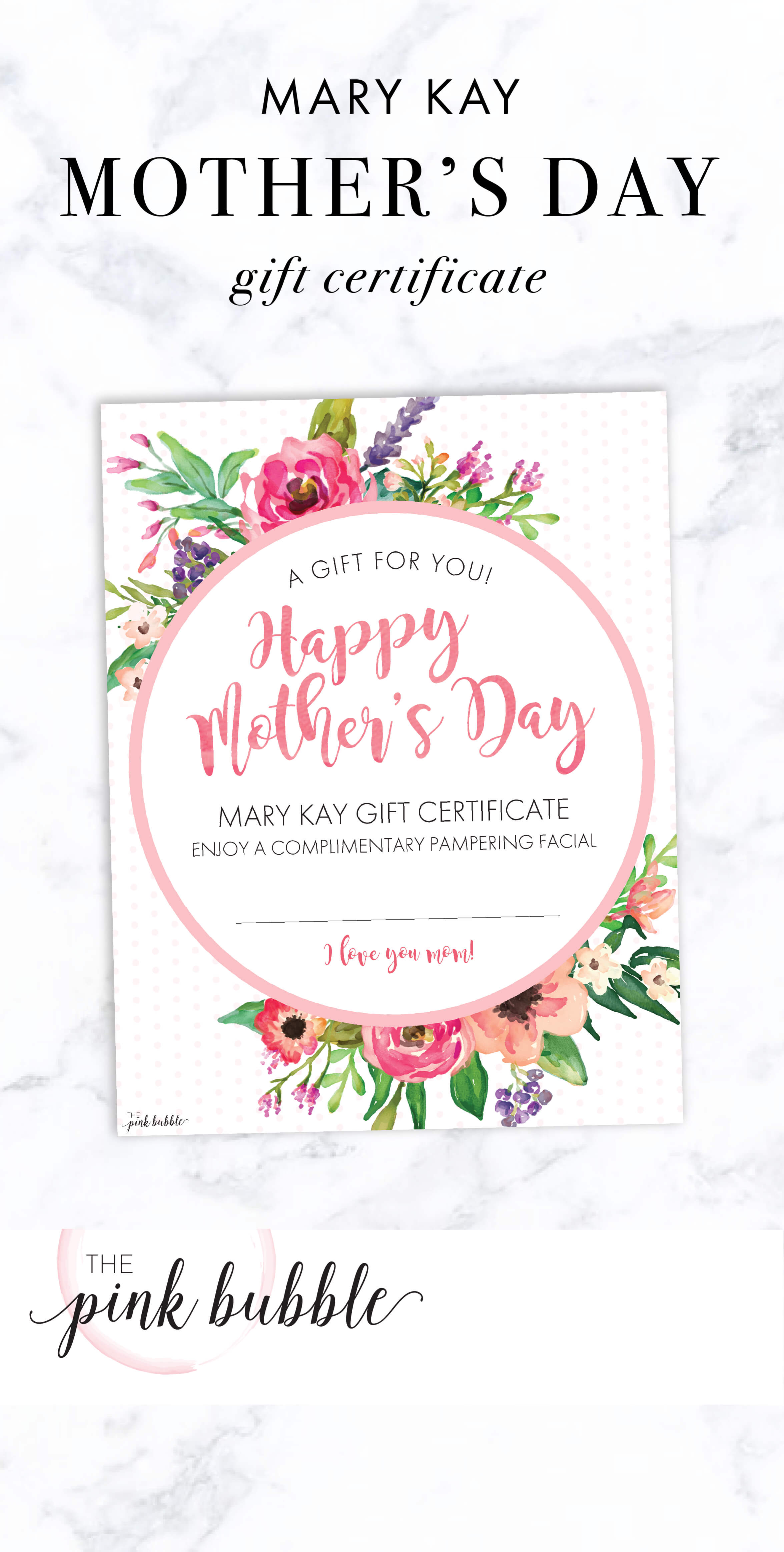 Mary Kay Mother's Day Gift Certificate! Find It Only At Www With Regard To Mary Kay Gift Certificate Template