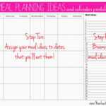 Meal Plan For Two Weeks And Only Grocery Shop Once | It's My Pertaining To Meal Plan Template Word