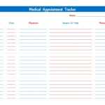 Medical Appointment Tracker | Printables | Tracker Free With Medical Appointment Card Template Free