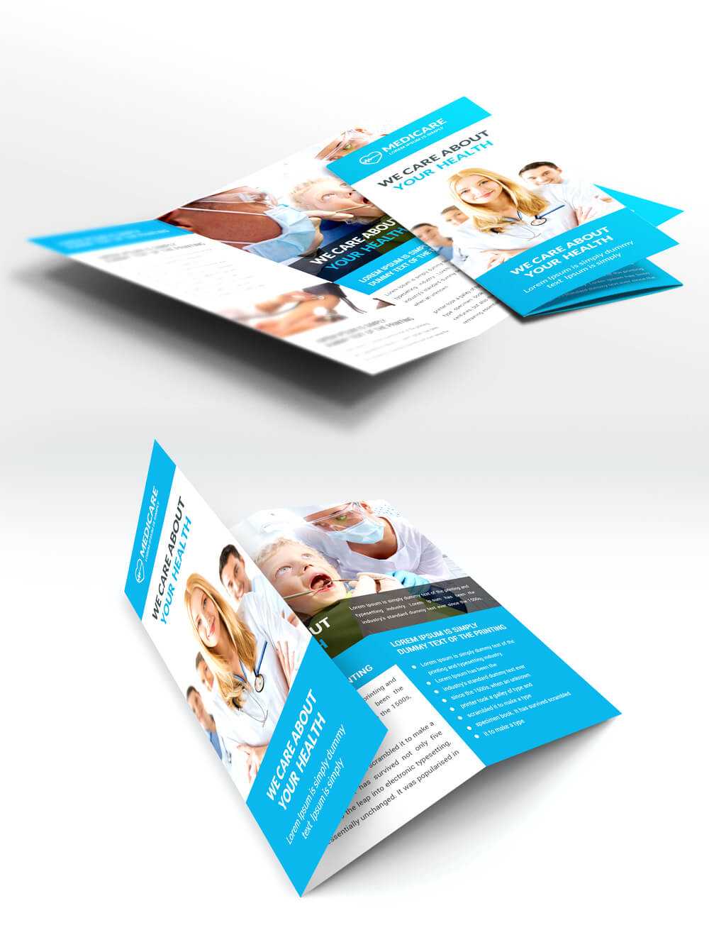 Medical Care And Hospital Trifold Brochure Template Free Psd In Medical Office Brochure Templates