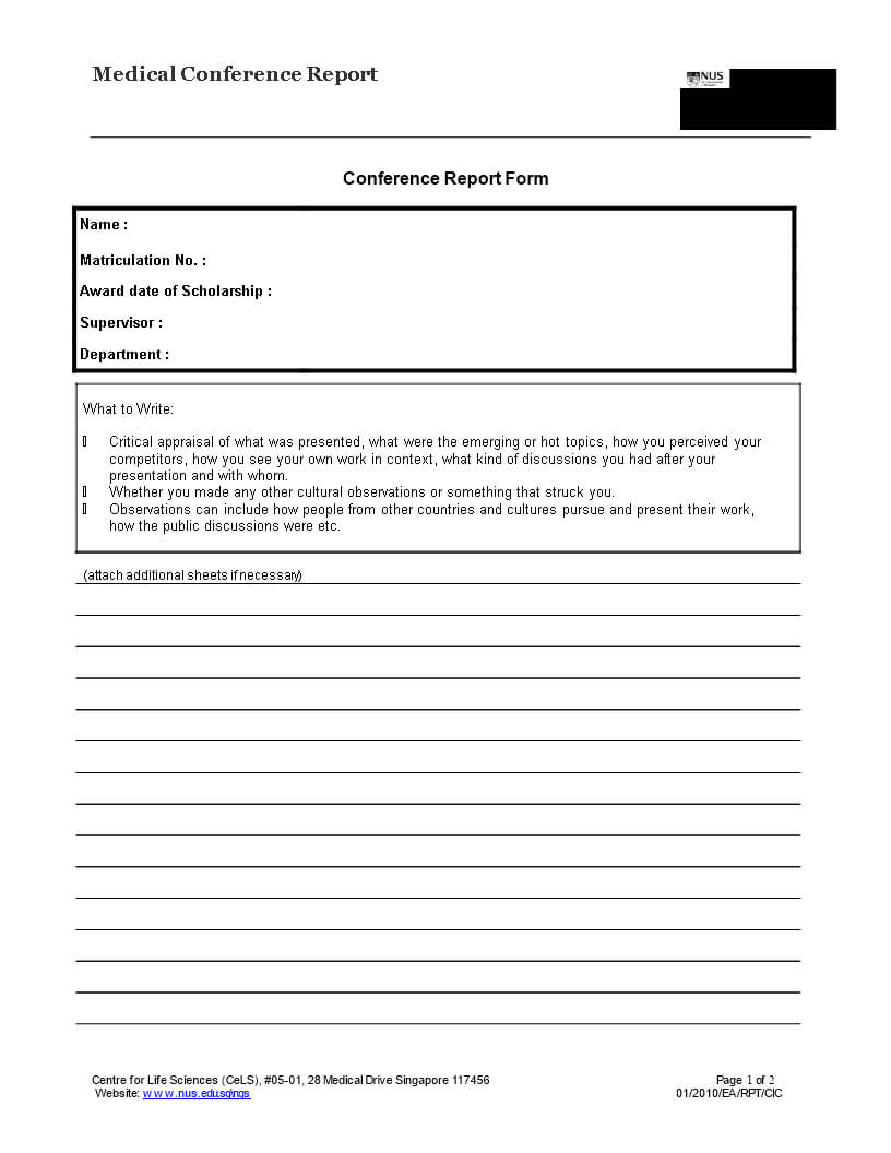 Medical Conference Report | Templates At With Regard To Conference Report Template