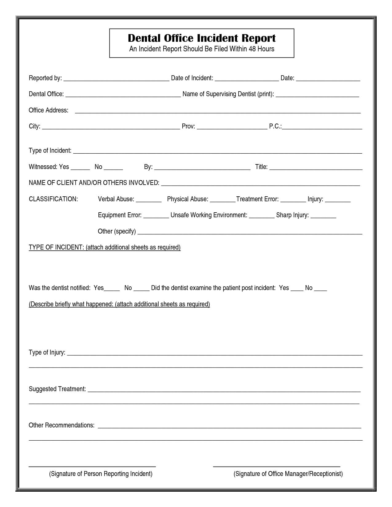 Medical Incident Report Form Template Intended For Incident Report Template Microsoft