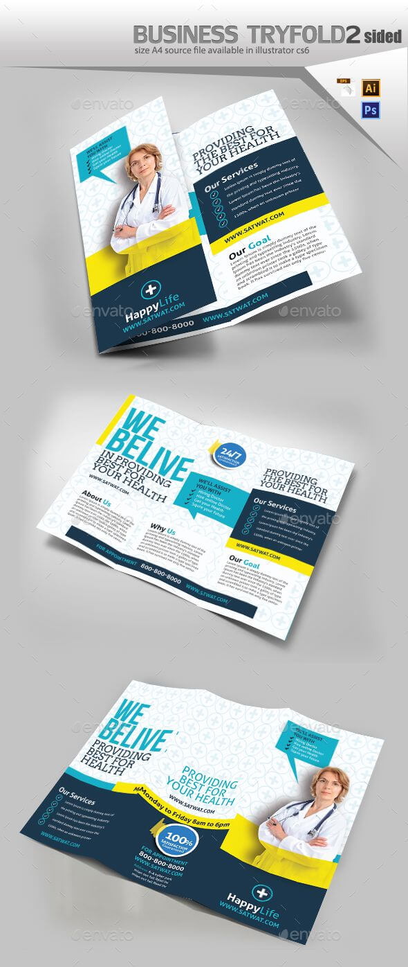 Medical Trifold Brochure Template Psd, Vector Eps, Ai Regarding Tri Fold Brochure Ai Template