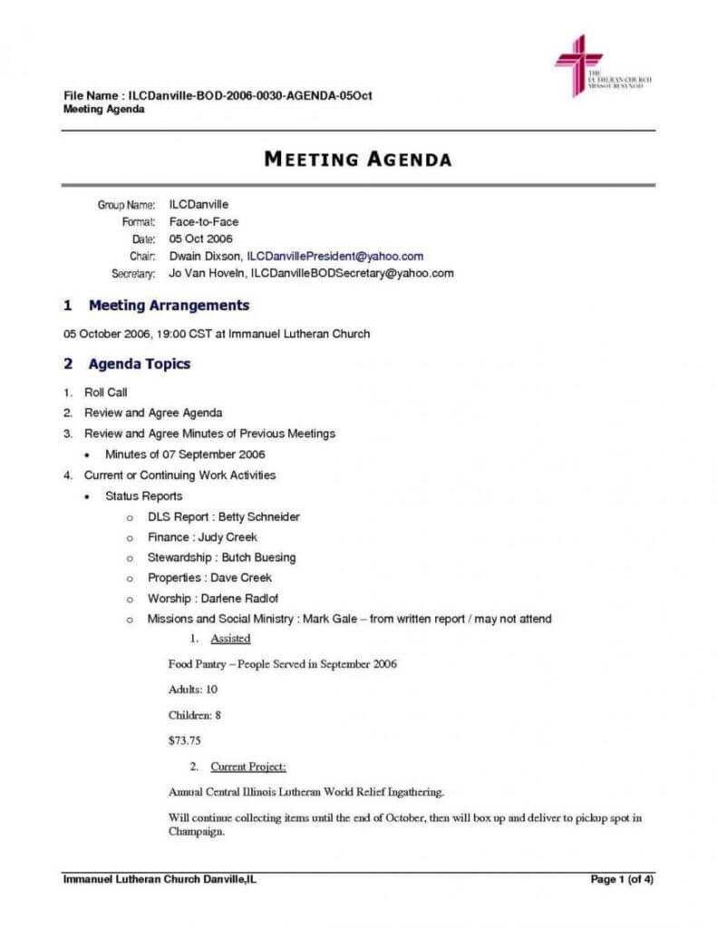 Meeting Agenda And Format Sample Template Word Examples Doc Regarding Free Meeting Agenda Templates For Word