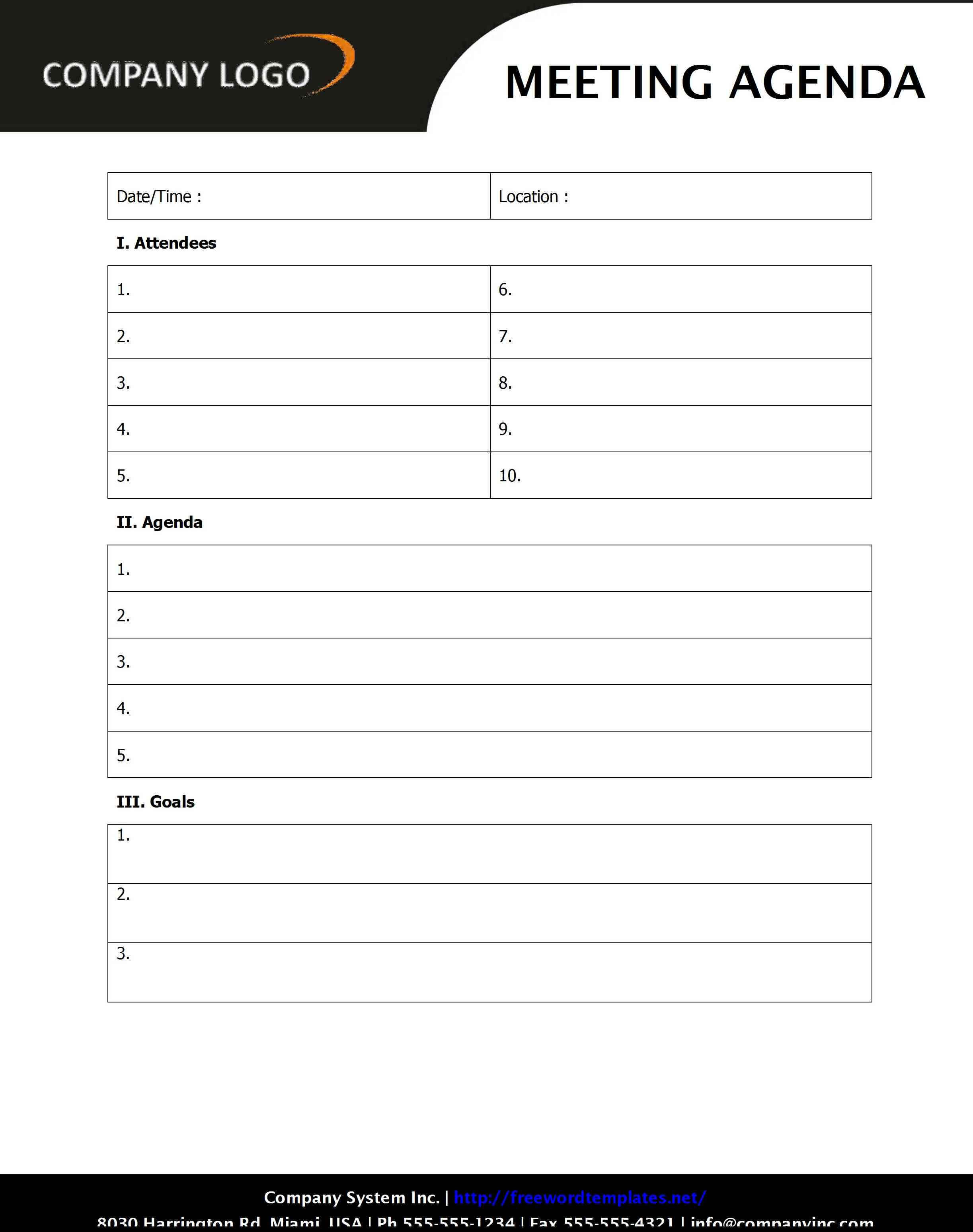 Meeting Agenda With Free Meeting Agenda Templates For Word