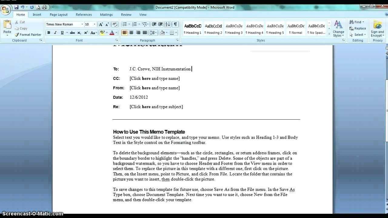 Memo Template Word 2010 – Wepage.co Within Memo Template Word 2010