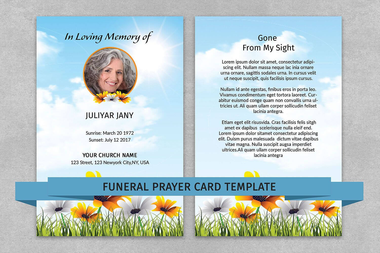 Memorial Prayer Card Template | Funeral Prayer Card With Regard To Prayer Card Template For Word