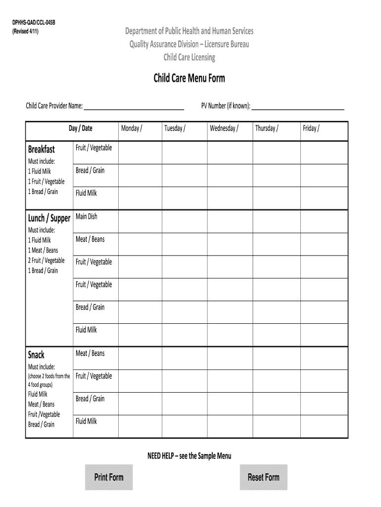 Menu Template Free Printable – Fill Online, Printable For Megger Test Report Template